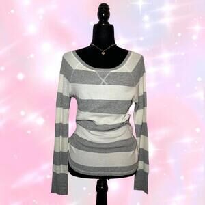 Y2K Style Grey And White Long Sleeve Shirt By Old Navy 2011